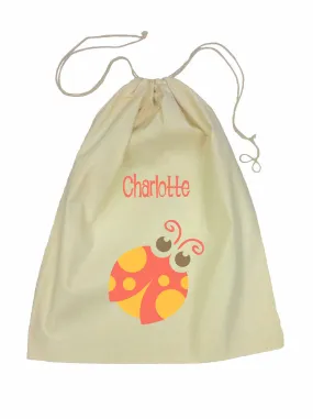 Calico Drawstring Bag - Red Beetle