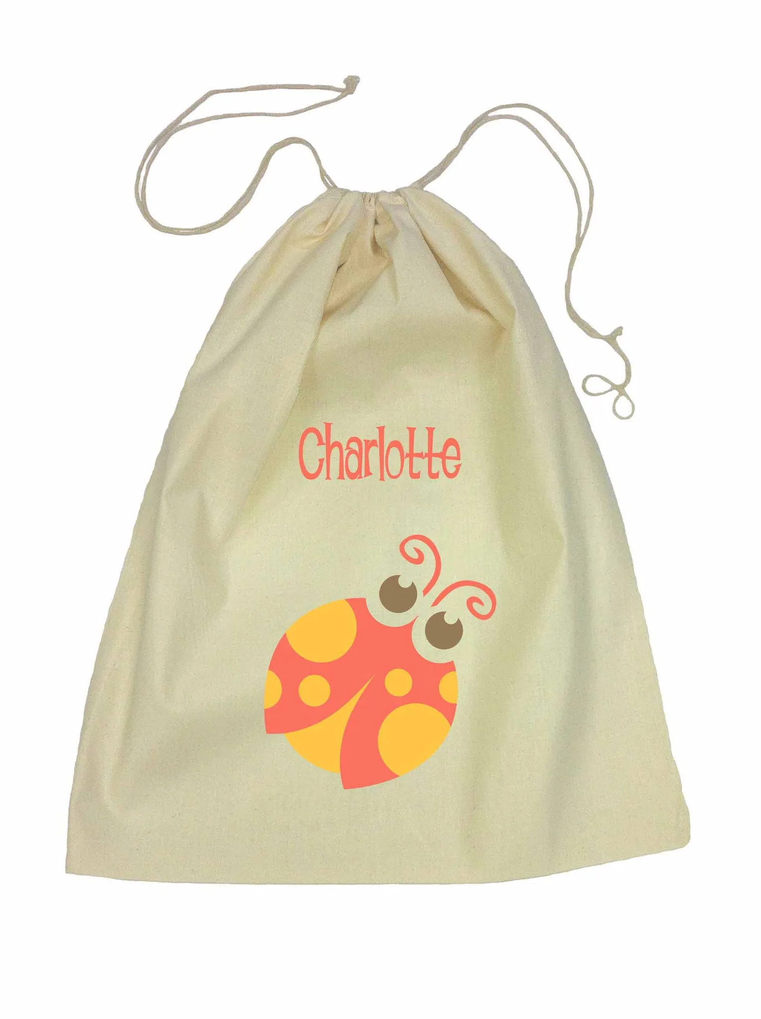 Calico Drawstring Bag - Red Beetle