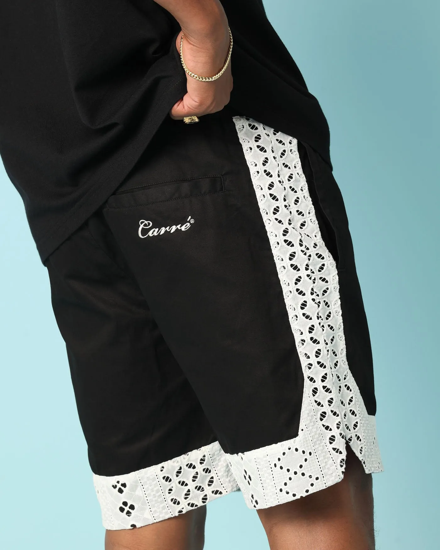 Carré Bandana Lace Shorts Black