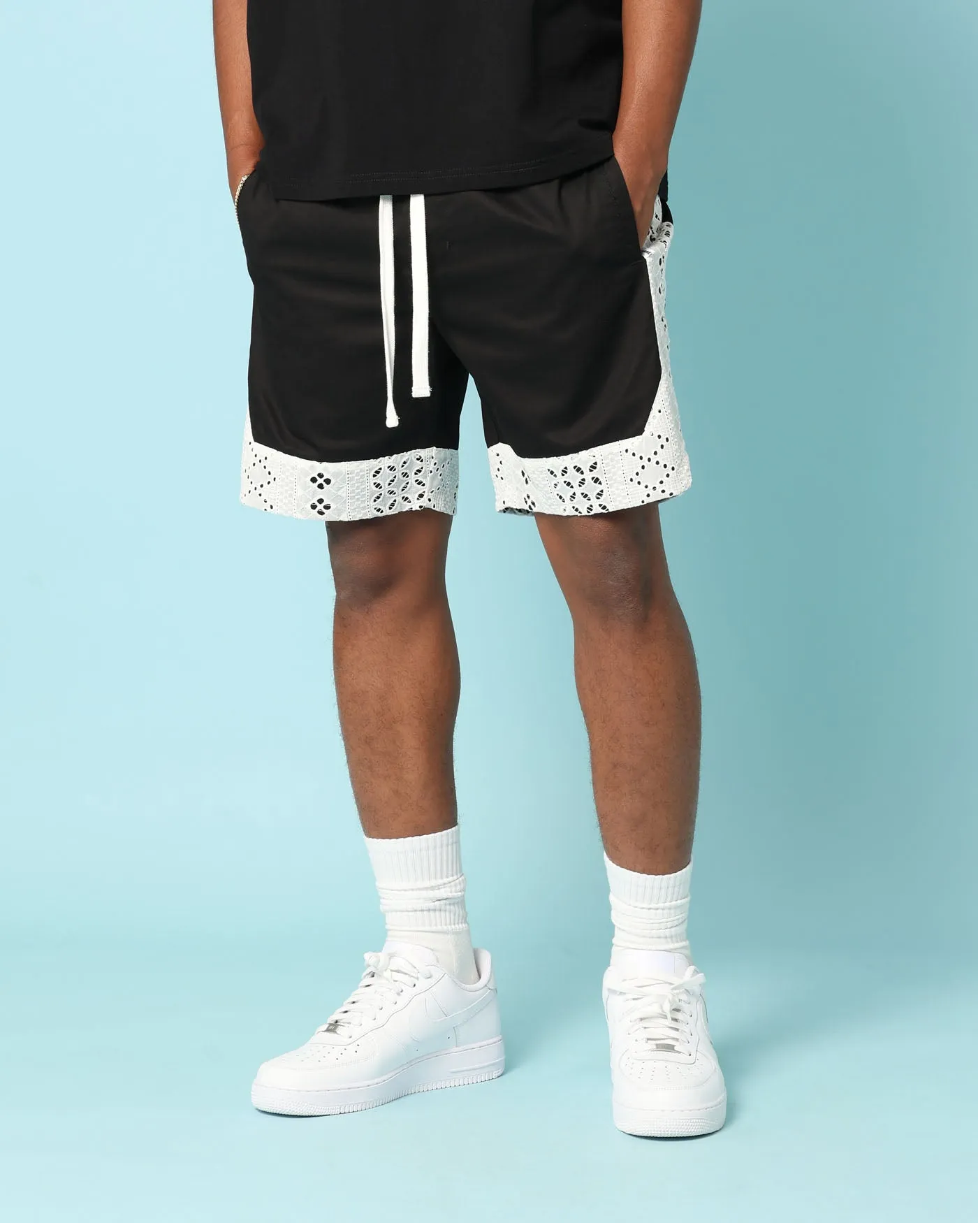 Carré Bandana Lace Shorts Black