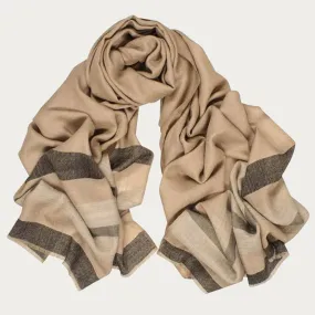 Hanover Natural Toned Wool and Silk Scarf