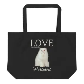 Persian cats, Large organic tote bag