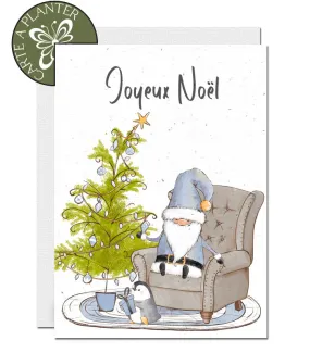 Plantable Christmas Card - Santa Relaxes