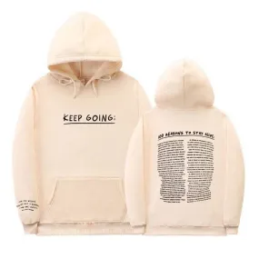 Printing Sweatshirt - Letter Printing Long-sleeved Drawstring Hooded Sweatshirt With PocketsWomens