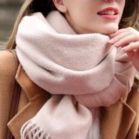 Women 100% Real Wool Scarf Winter Scarves